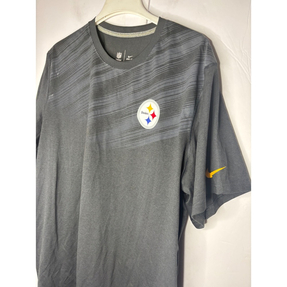 Nike NFL Pittsburgh Steelers Dri-FIT Shirt Mens XXL Gray Striped Performance Tee - Picture 4 of 7